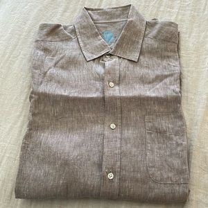 J. McLaughlin Gramercy 100% linen long sleeve classic casual button up shirt.